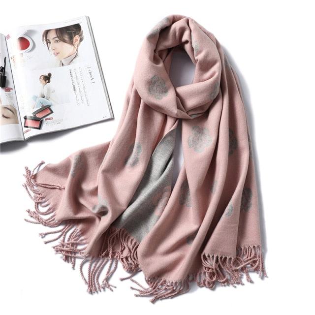 Women's Soft Cashmere Winter Warm Tassel Scarf Wrap
