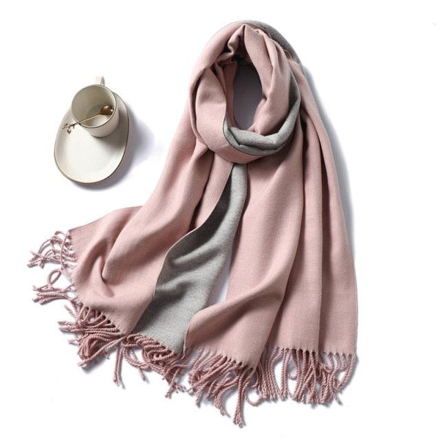Women's Soft Cashmere Winter Warm Tassel Scarf Wrap
