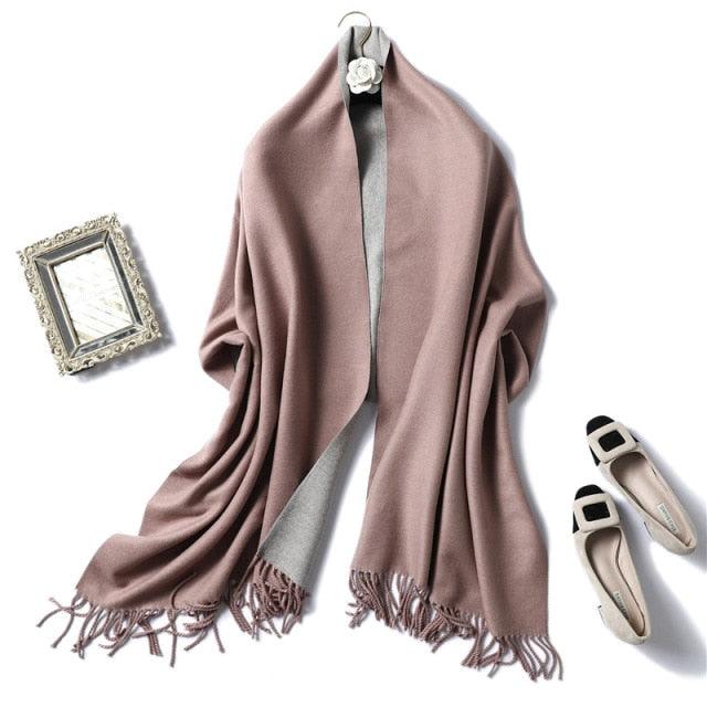 Women's Soft Cashmere Winter Warm Tassel Scarf Wrap
