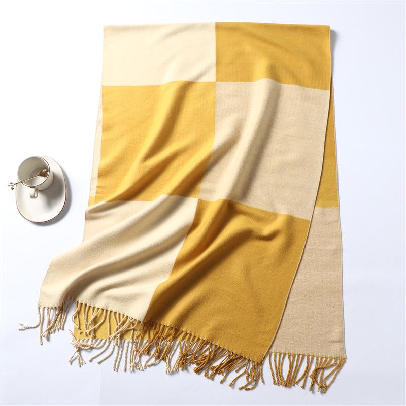 Women's Soft Cashmere Winter Warm Tassel Scarf Wrap