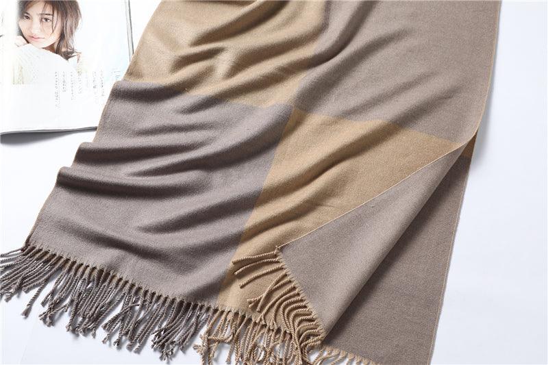 Women's Soft Cashmere Winter Warm Tassel Scarf Wrap