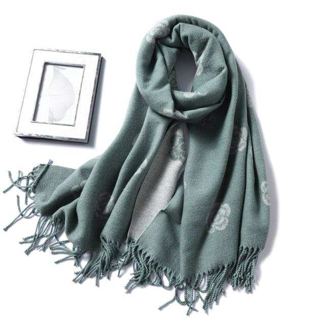 Women's Soft Cashmere Winter Warm Tassel Scarf Wrap