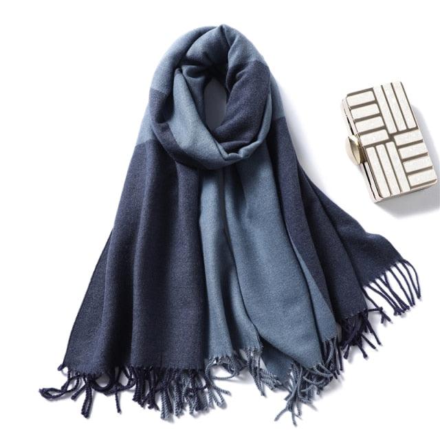 Women's Soft Cashmere Winter Warm Tassel Scarf Wrap