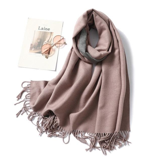 Women's Soft Cashmere Winter Warm Tassel Scarf Wrap