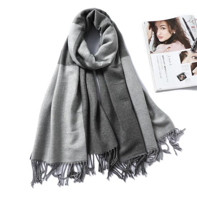 Women's Soft Cashmere Winter Warm Tassel Scarf Wrap