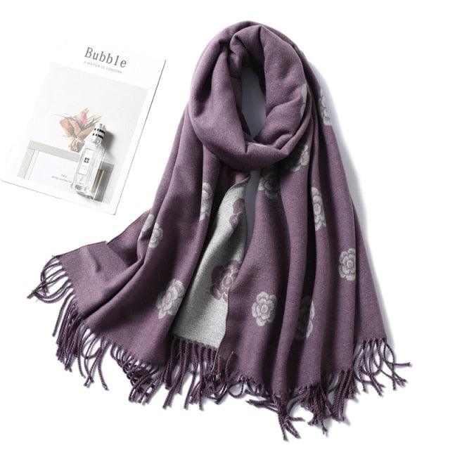 Women's Soft Cashmere Winter Warm Tassel Scarf Wrap