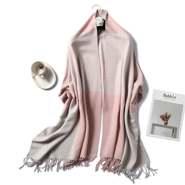 Women's Soft Cashmere Winter Warm Tassel Scarf Wrap