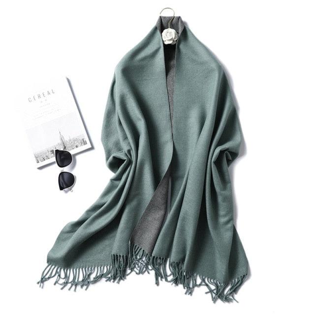 Women's Soft Cashmere Winter Warm Tassel Scarf Wrap