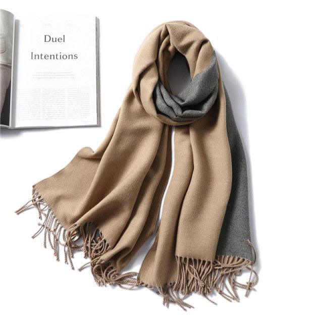 Women's Soft Cashmere Winter Warm Tassel Scarf Wrap