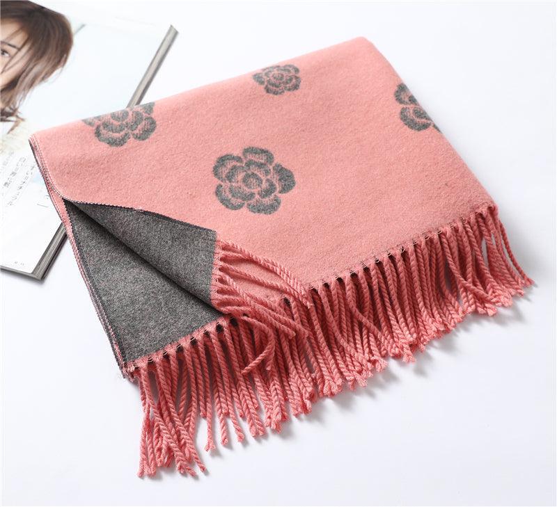 Women's Soft Cashmere Winter Warm Tassel Scarf Wrap