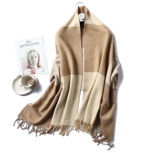 Women's Soft Cashmere Winter Warm Tassel Scarf Wrap