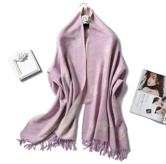 Women's Soft Cashmere Winter Warm Tassel Scarf Wrap