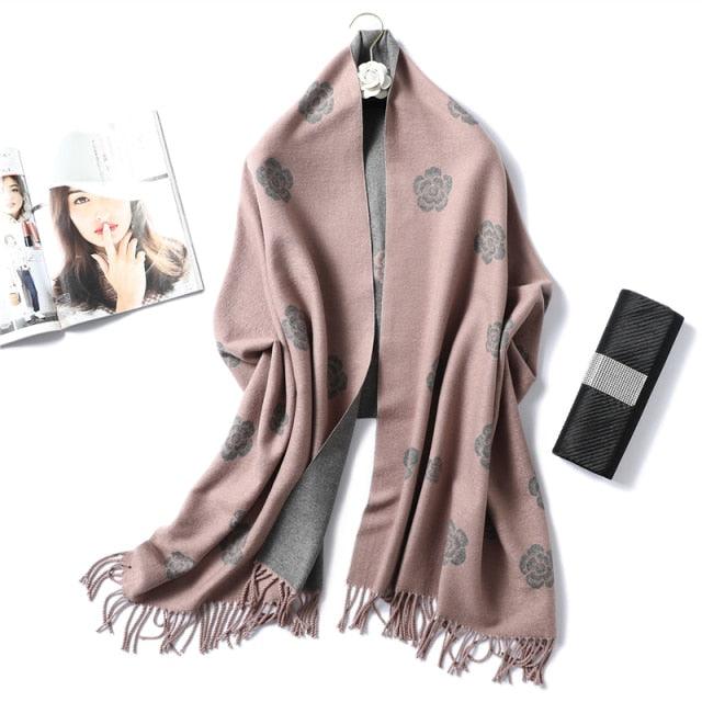 Women's Soft Cashmere Winter Warm Tassel Scarf Wrap