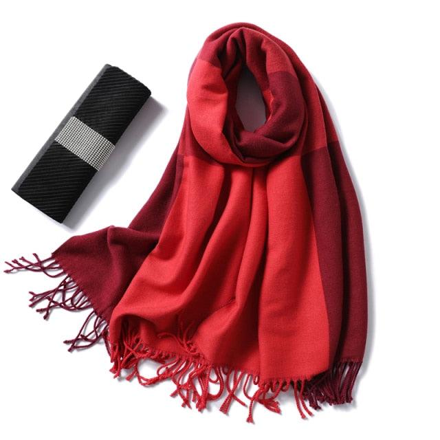 Women's Soft Cashmere Winter Warm Tassel Scarf Wrap