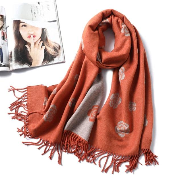 Women's Soft Cashmere Winter Warm Tassel Scarf Wrap