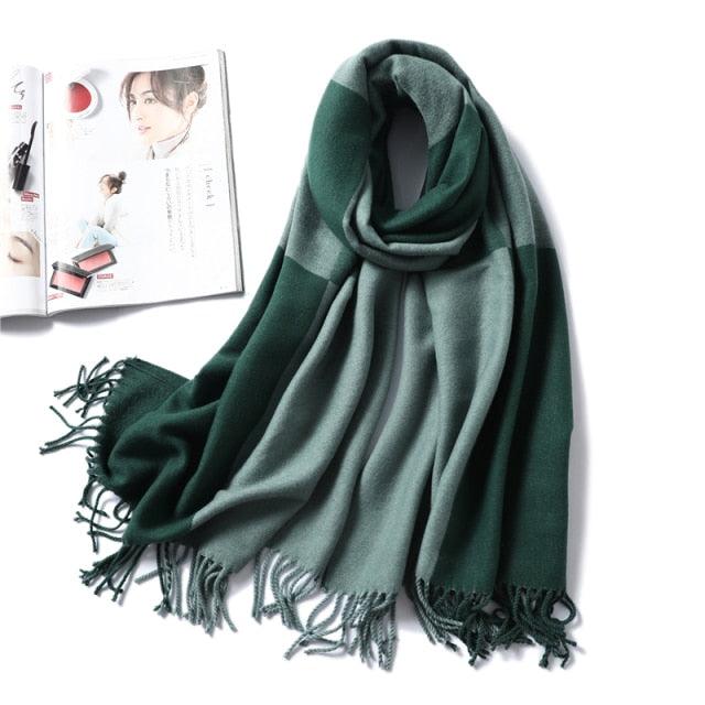 Women's Soft Cashmere Winter Warm Tassel Scarf Wrap