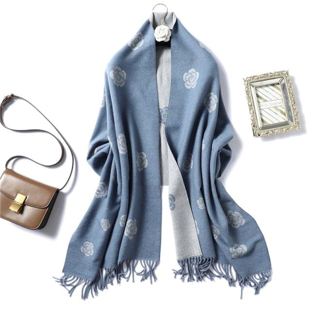Women's Soft Cashmere Winter Warm Tassel Scarf Wrap