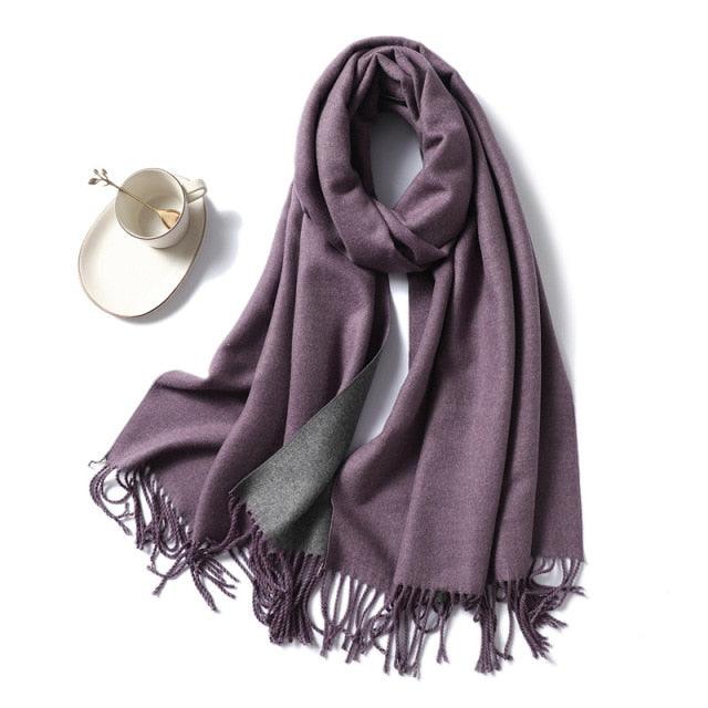 Women's Soft Cashmere Winter Warm Tassel Scarf Wrap
