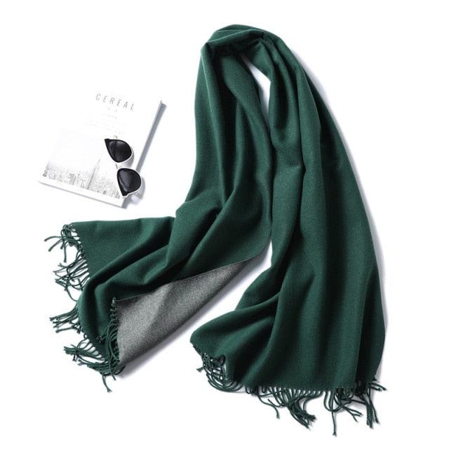 Women's Soft Cashmere Winter Warm Tassel Scarf Wrap