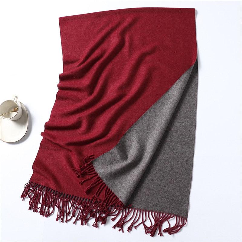 Women's Soft Cashmere Winter Warm Tassel Scarf Wrap