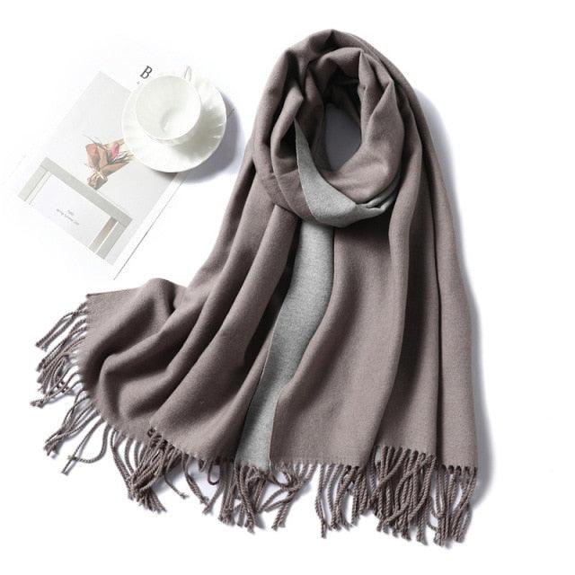Women's Soft Cashmere Winter Warm Tassel Scarf Wrap