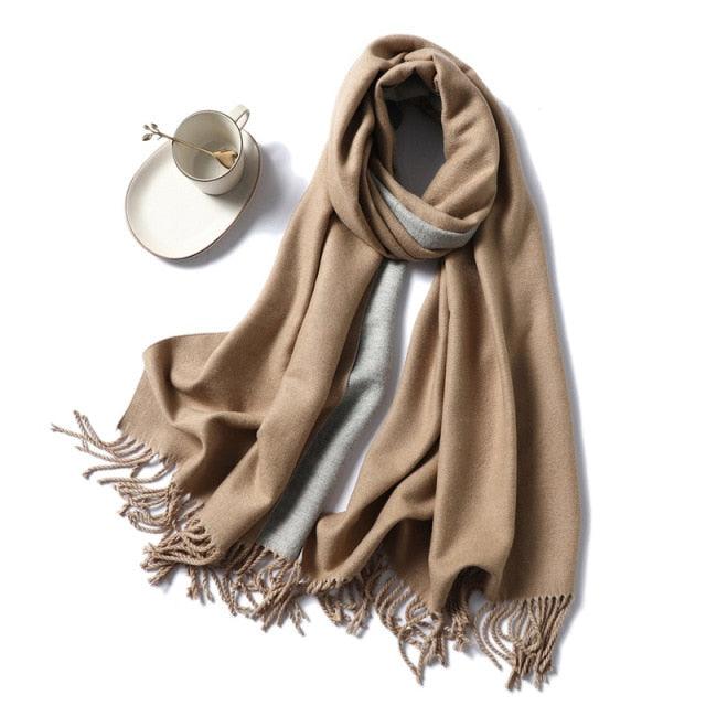 Women's Soft Cashmere Winter Warm Tassel Scarf Wrap
