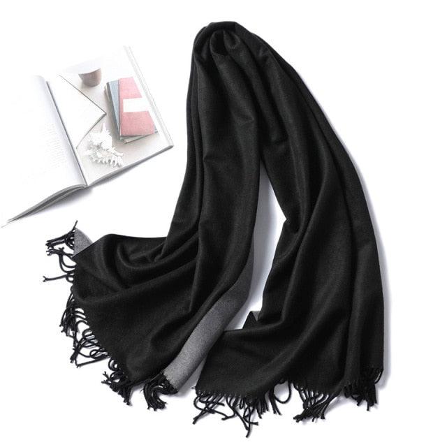 Women's Soft Cashmere Winter Warm Tassel Scarf Wrap