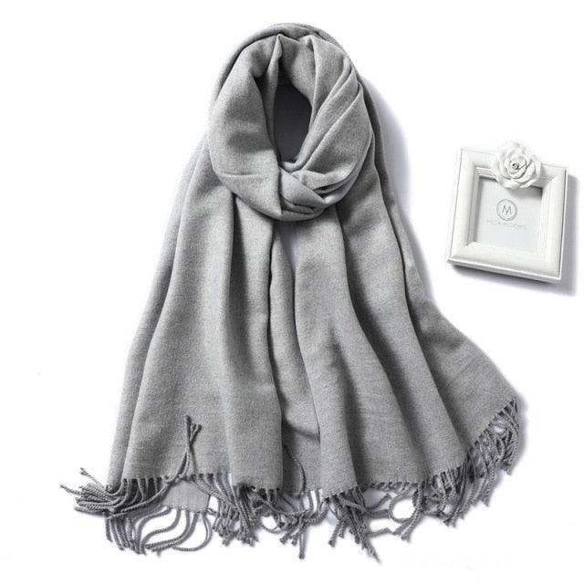 Women's Soft Cashmere Winter Warm Tassel Scarf Wrap