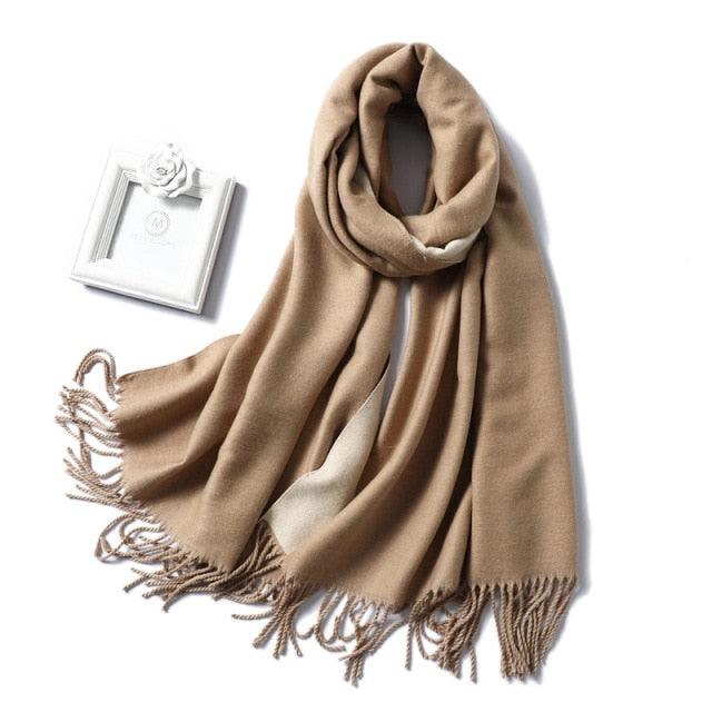 Women's Soft Cashmere Winter Warm Tassel Scarf Wrap