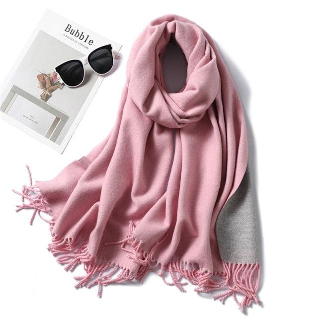 Women's Soft Cashmere Winter Warm Tassel Scarf Wrap