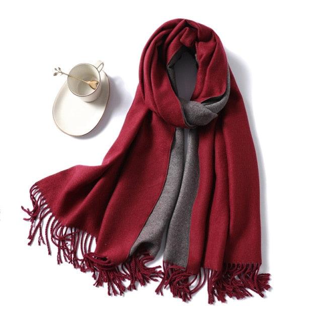 Women's Soft Cashmere Winter Warm Tassel Scarf Wrap