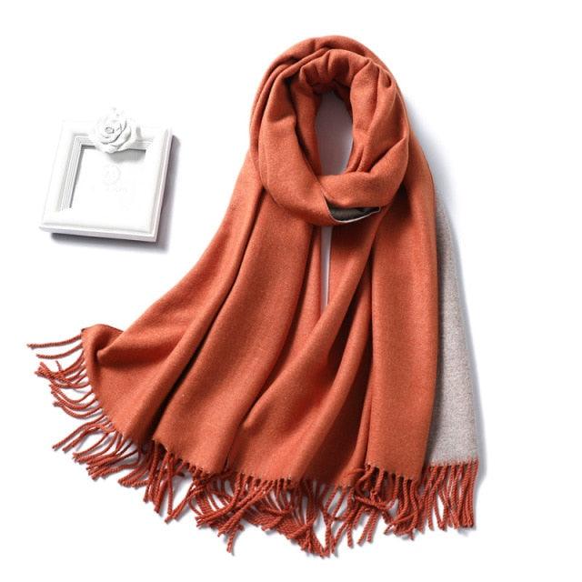 Women's Soft Cashmere Winter Warm Tassel Scarf Wrap