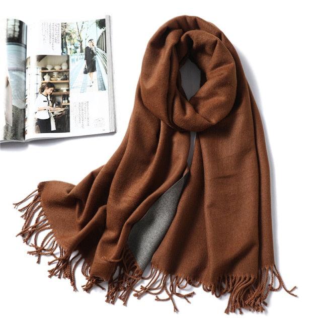 Women's Soft Cashmere Winter Warm Tassel Scarf Wrap