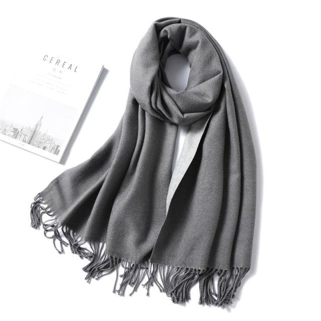 Women's Soft Cashmere Winter Warm Tassel Scarf Wrap