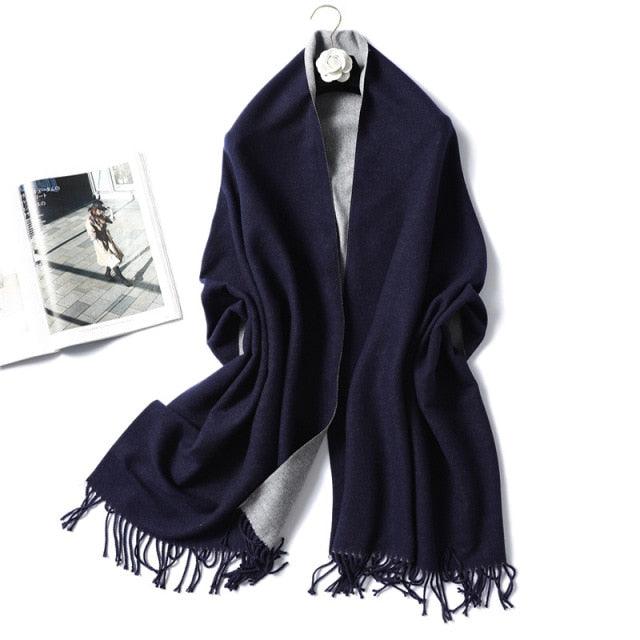 Women's Soft Cashmere Winter Warm Tassel Scarf Wrap