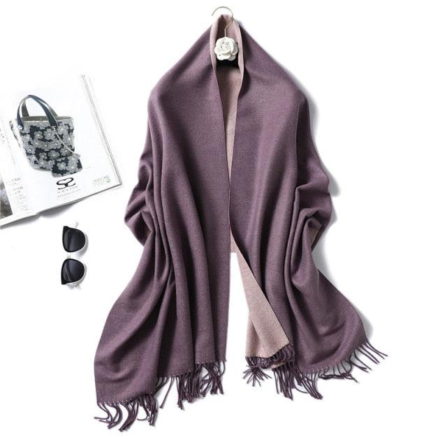 Women's Soft Cashmere Winter Warm Tassel Scarf Wrap