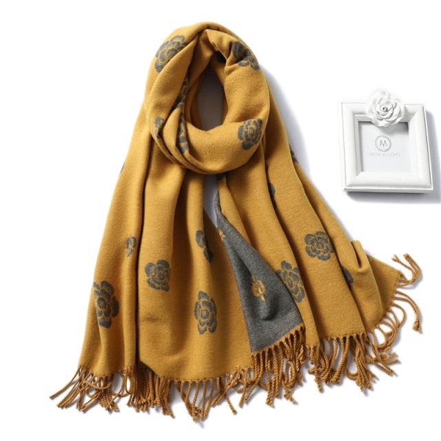 Women's Soft Cashmere Winter Warm Tassel Scarf Wrap