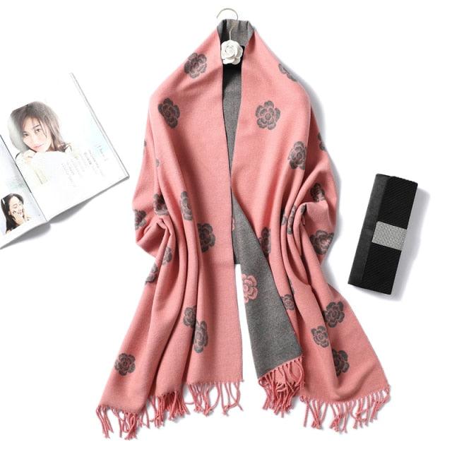 Women's Soft Cashmere Winter Warm Tassel Scarf Wrap