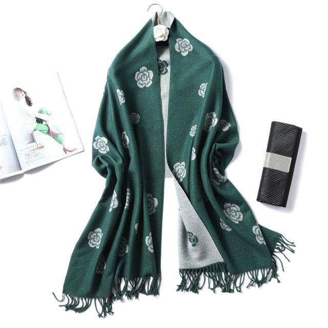 Women's Soft Cashmere Winter Warm Tassel Scarf Wrap