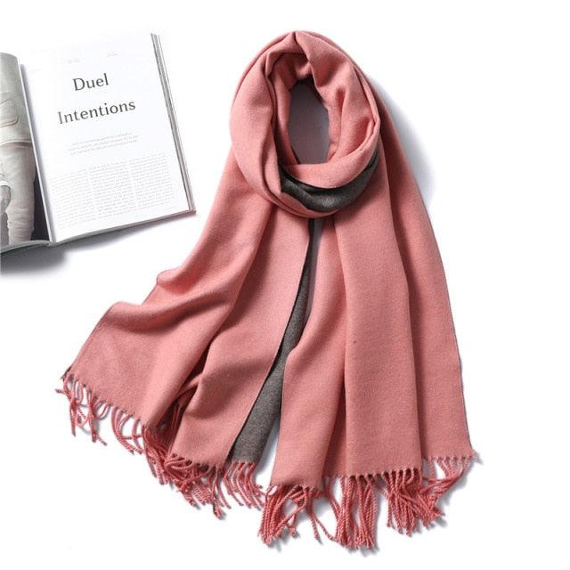 Women's Soft Cashmere Winter Warm Tassel Scarf Wrap