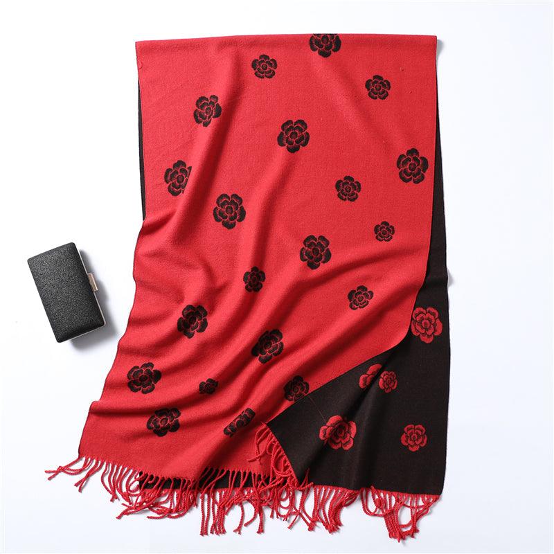Women's Soft Cashmere Winter Warm Tassel Scarf Wrap