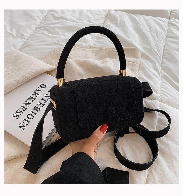 Women's Vintage PU Leather Suede Crossbody Shoulder Handbag Designer