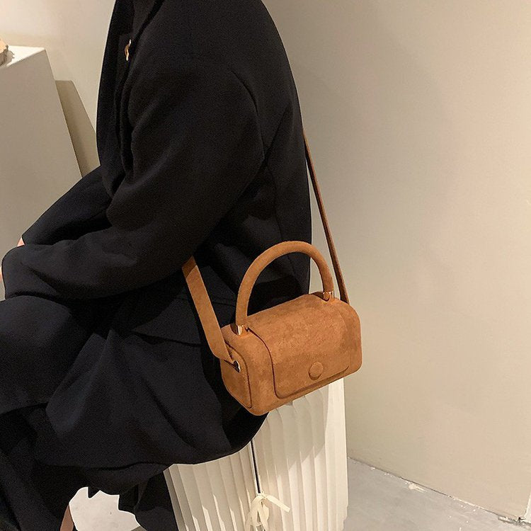 Women's Vintage PU Leather Suede Crossbody Shoulder Handbag Designer
