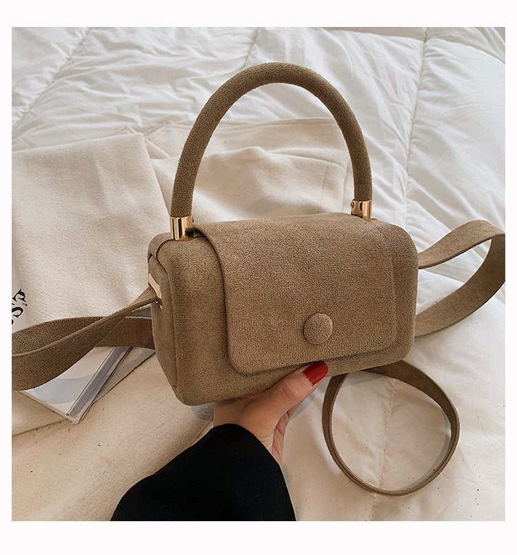 Women's Vintage PU Leather Suede Crossbody Shoulder Handbag Designer